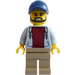 LEGO Man in Medium Stone Grijs Hoodie minifiguur