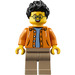 LEGO Man in Oranje Jacket minifiguur