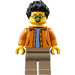 LEGO Man i Orange Jacka Minifigur