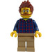 LEGO Man i Plaid Skjorta Minifigur