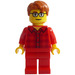 LEGO Mand i Rød Plaid Minifigur