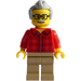 LEGO Man in Rood Plaid Shirt minifiguur