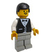 LEGO Man in Wit Shirt, Zwart Waistcoat en Vlinderdas Minifiguur