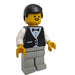 LEGO Man in White Shirt, Black Waistcoat and Bow Tie Minifigure