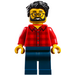 LEGO людина - Червоний Plaid Flannel Сорочка Мініфігурка