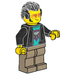 LEGO Mann mit Schwarz Jacke Minifigur