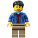 LEGO Man met Blauw jacket minifiguur