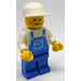 LEGO Man avec Bleu Overall et blanc Casquette Figurine