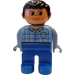 LEGO Man with Blue Top Plaid with Pocket Duplo Figure
