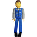 LEGO Man with Blue Top with Zipper and Pockets Technic Figure