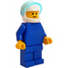 LEGO Man with Blue Torso and White Helmet Minifigure