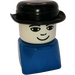 LEGO Man met Bowler Hoed Aan Blauw Basis minifiguur
