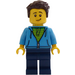 LEGO Man mit Dark Azure Hoodie Minifigur
