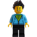 LEGO Man with Dark Azure Hoodie Minifigure