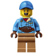 LEGO Man with Dark Azure Jacket and Belt Bag Minifigure