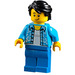 LEGO Man met Dark Azure Open Shirt minifiguur
