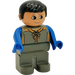 LEGO Man with Dark Gray Zippered Coat Duplo Figure