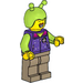 LEGO Man with Dark Purple Jacket and Lime Killer Moth Helmet