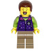 LEGO Man met Dark Purple Jacket minifiguur