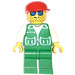 LEGO Mand med Grøn Jakke og Rød Kasket Minifigur