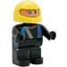 LEGO Man met Helm en Racer Diagonal Zipper Print Duplo Figuur