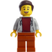 LEGO Man with Medium Stone Gray Sweatshirt Minifigure
