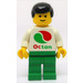 LEGO Man avec Octan logo et Noir Cheveux Figurine