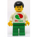 LEGO Homme avec Octan logo et Noir Cheveux Minifigurine