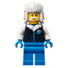 LEGO Man met Oranje Hoed en Zwart Jacket met Zilver Planet minifiguur