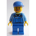 LEGO Man met Overalls met Tooling, Blauw Pet en Baard around Mond Minifiguur