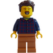 LEGO Mann med Plaid Skjorte Minifigur