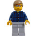 LEGO Man met Rood en Blauw checked shirt City minifiguur