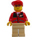 LEGO Man with Red Jacket Minifigure and Long Bill Cap