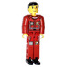 LEGO Man with Red Overalls with Technic Logo Technic Figure with Stickers