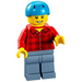 LEGO Man met Rood Plaid Shirt minifiguur