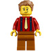 LEGO Man met Rood Shirt en Suspenders minifiguur