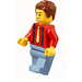 LEGO Homme avec Rouge Chemise, Bronzer Tie et suspenders Minifigurine