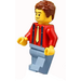 LEGO Man met Rood Shirt, tan Tie en suspenders minifiguur