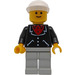 LEGO Mand med Dragt med 3 Knapper, hvid Kasket Minifigur