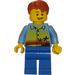 LEGO Uomo con Sunset, Palms e Capelli arruffati Minifigure