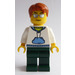 LEGO Man met Wit Hoodie en Dark Oranje Haar minifiguur