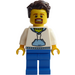 LEGO Man met Wit Sweatshirt minifiguur