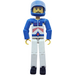 LEGO Man with White Top with Red Stripes and Helmet Technic Figure
