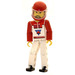 LEGO Man with White Top with Red Vest and Helmet Technic Figure