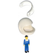 LEGO Man with White Top with Technic Logo and Helmet Technic Figure
