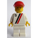 LEGO Hombre con Blanco con Rojo y Negro Raya, Rojo Gorra Minifigura