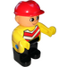 LEGO Man with Yellow Chevron Vest, Red Construction Helmet Duplo Figure