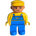 LEGO Man with Yellow Top with Blue Overalls Duplo Figure
