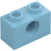 LEGO Medium azuurblauw Steen 1 x 2 met Gat (3700)