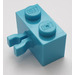 LEGO Medium azuurblauw Steen 1 x 2 met Verticaal Klem (Opening in clip) (30237)